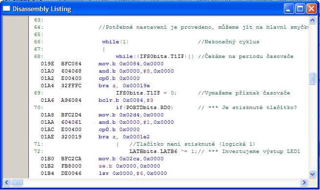 Disassembly listing